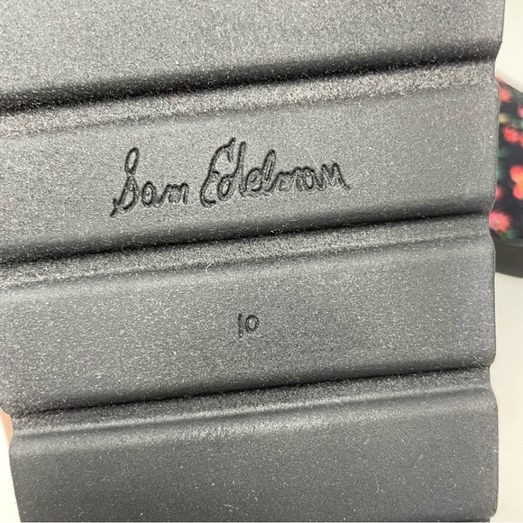 Sam Edelman Shaye Floral Faux Leather Slip On Flatform Sandals Size 10 - Picture 8 of 9